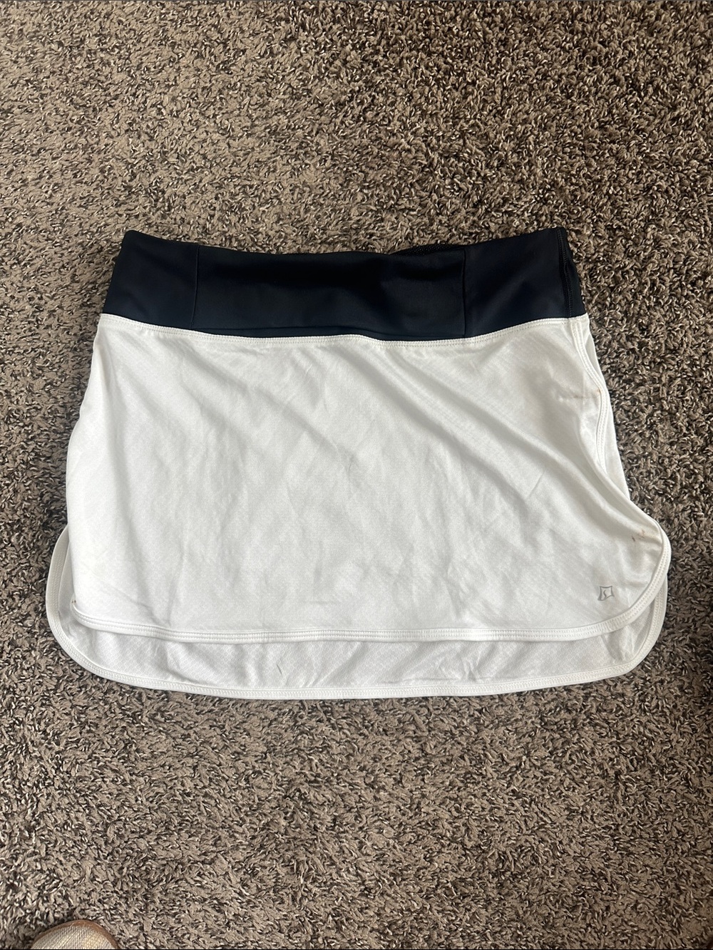 SkirtSports White Mini Skort with Black Waistband
